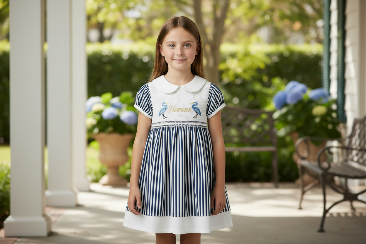 Herons smocked dress